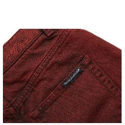 Red Stretch High Waist Denim Hot Pants Shorts