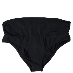 Black Nylon Stretch Swimwear Slip Bottom Bikini