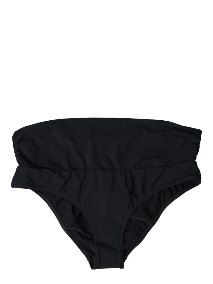 Black Nylon Stretch Swimwear Slip Bottom Bikini