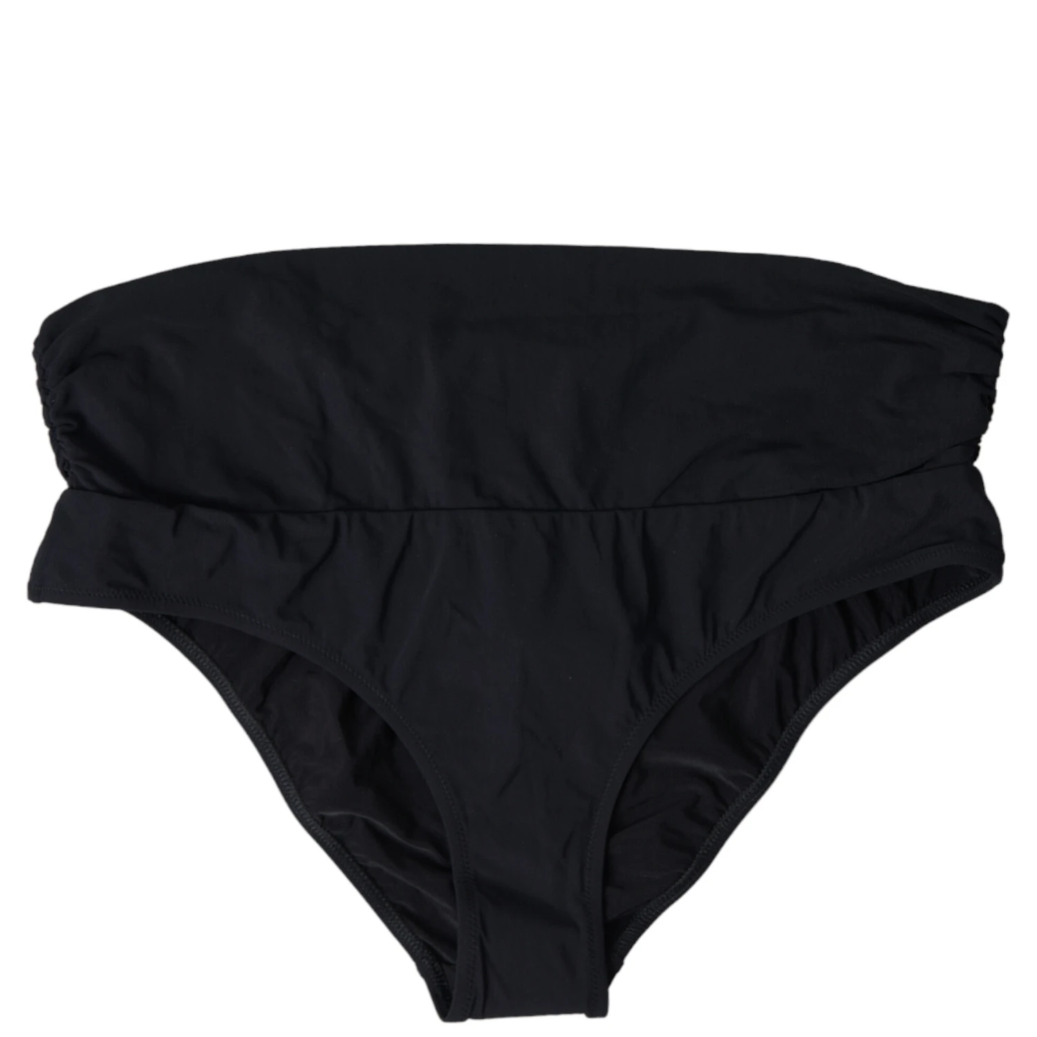 Black Nylon Stretch Swimwear Slip Bottom Bikini