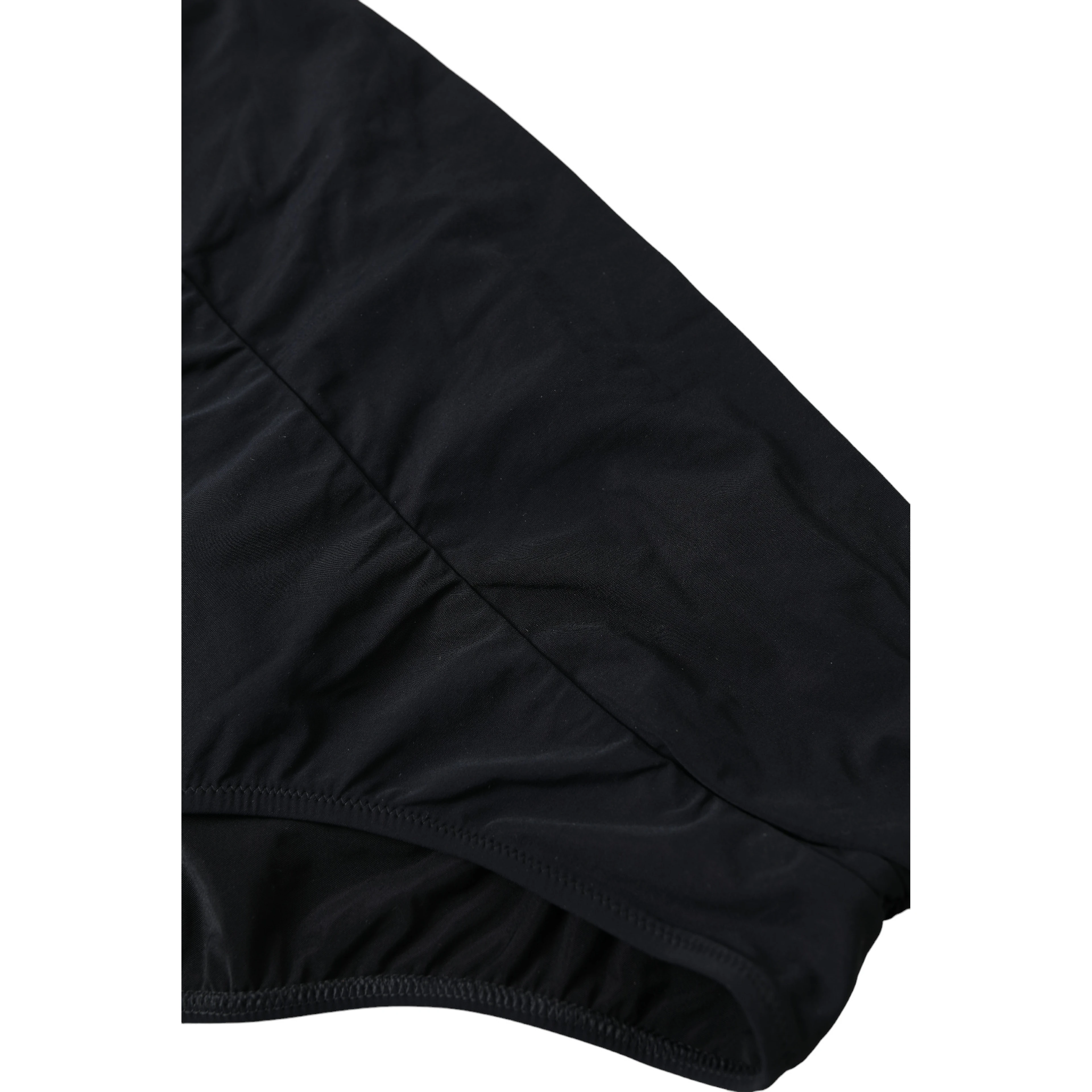 Black Nylon Stretch Swimwear Slip Bottom Bikini