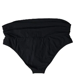 Black Nylon Stretch Swimwear Slip Bottom Bikini