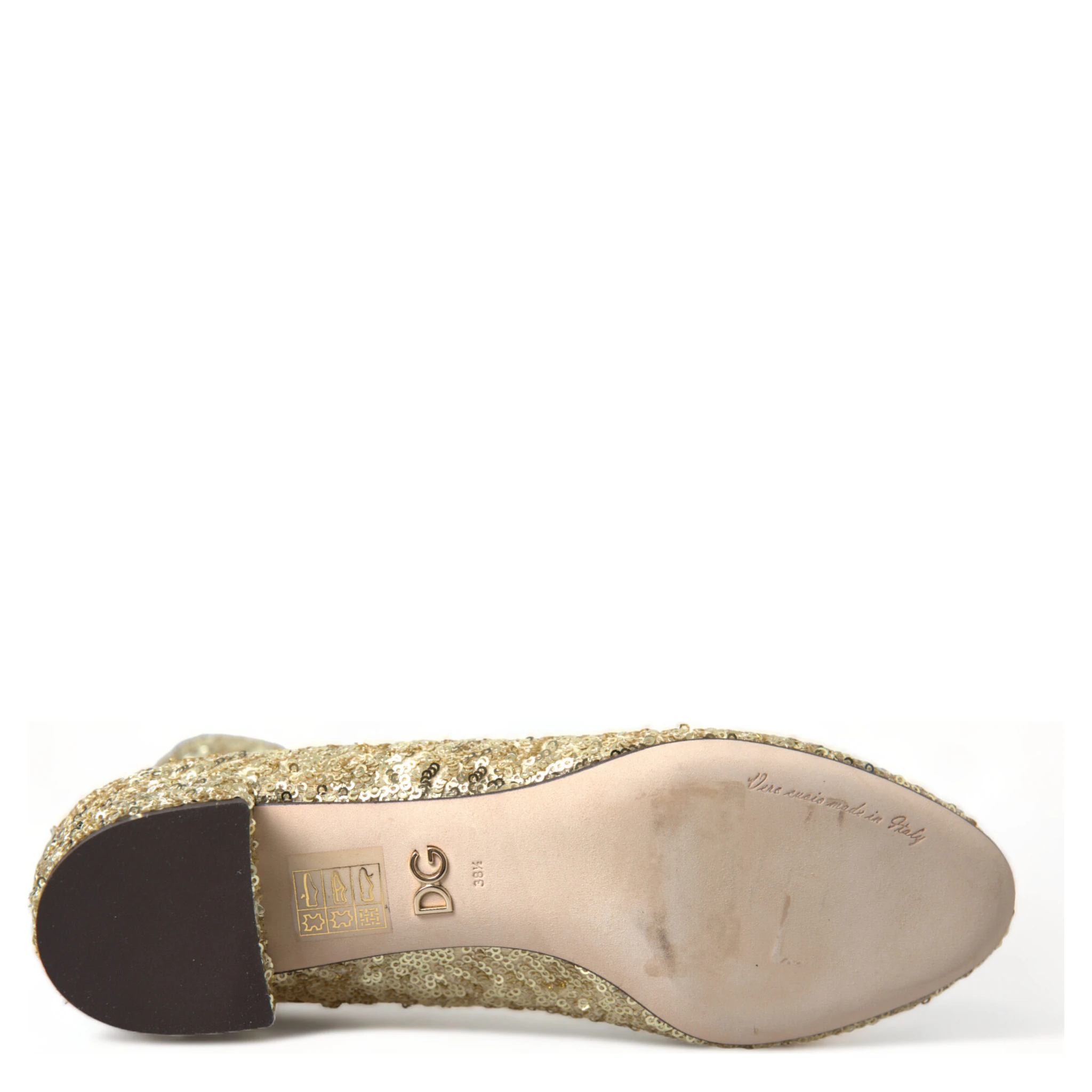 Gold Sequined Short Boots Stretch Shoes