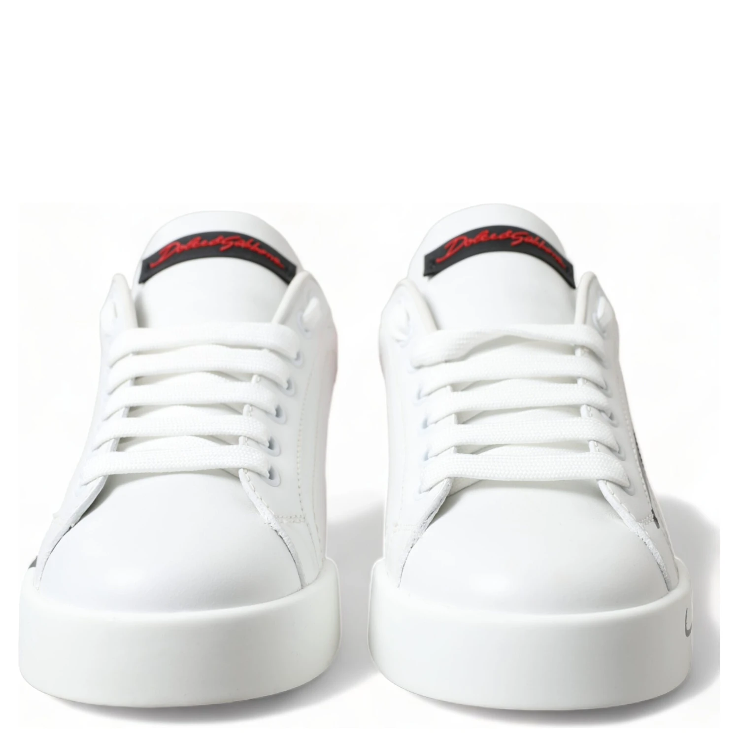 White Red Lace Up Womens Low Top Sneakers Shoes