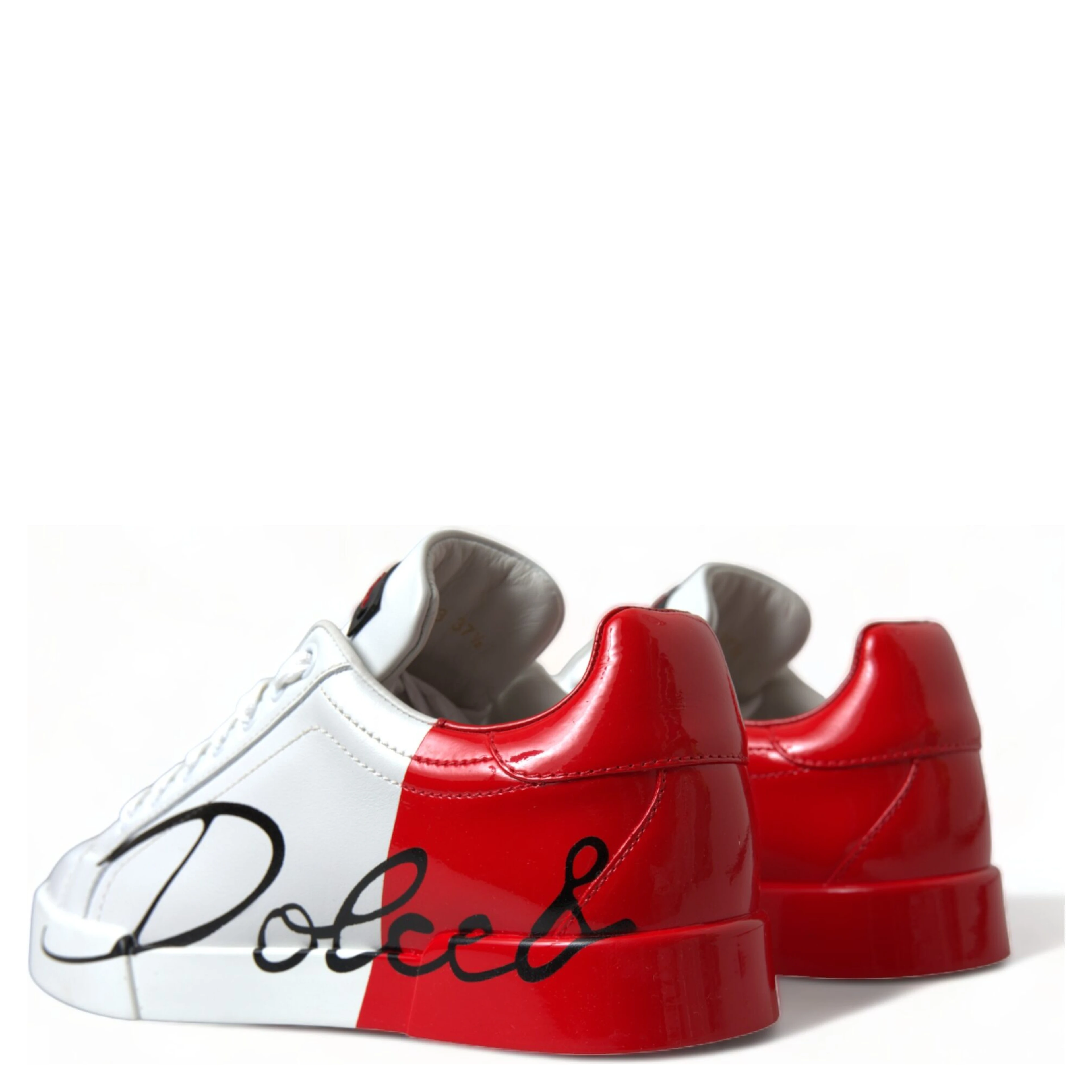 White Red Lace Up Womens Low Top Sneakers Shoes