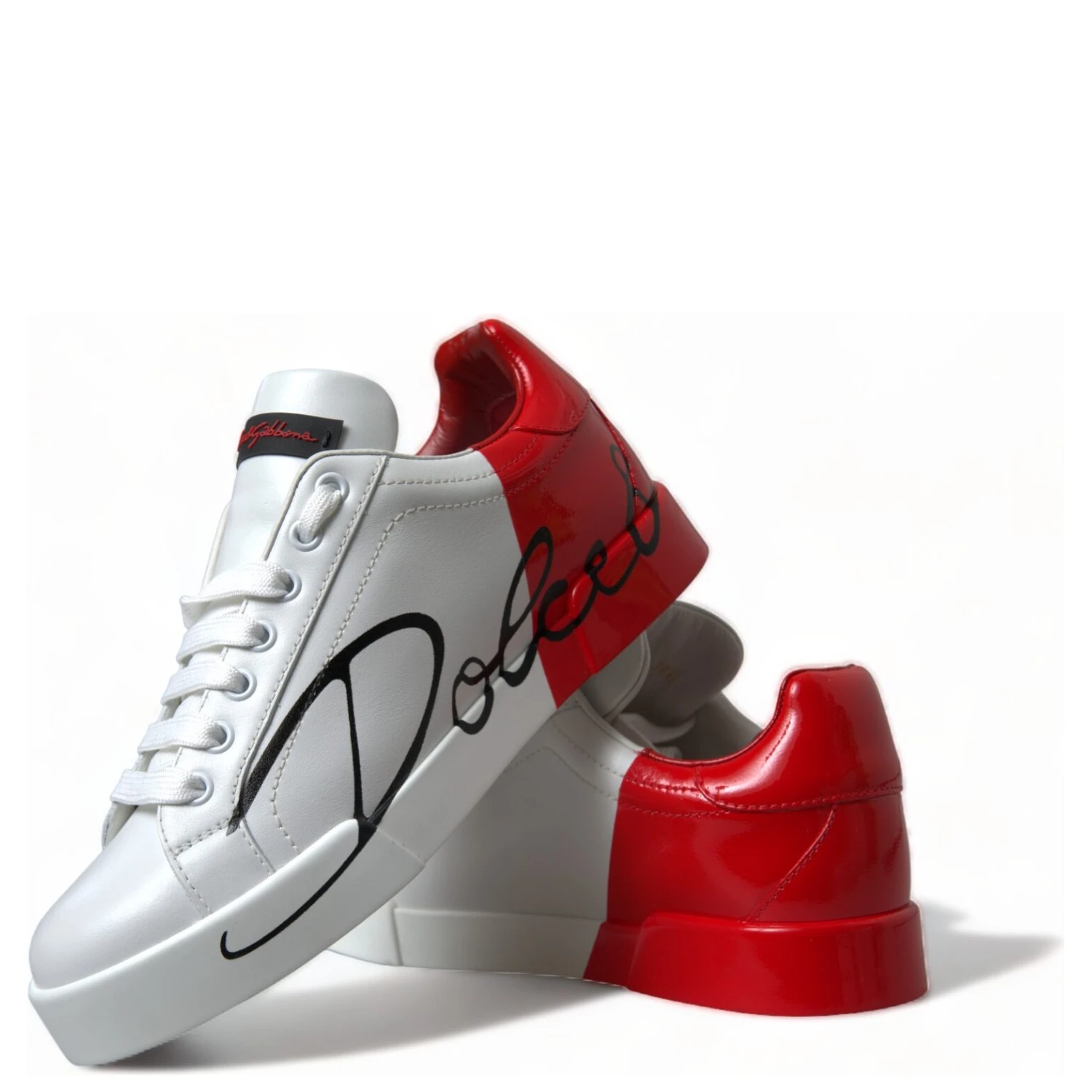 White Red Lace Up Womens Low Top Sneakers Shoes