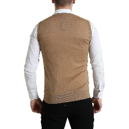 Brown Wool Sleeveless Pullover Sweater