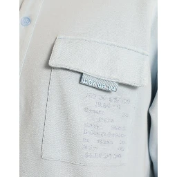 Light Blue Cotton Buttoned Pullover Sweater