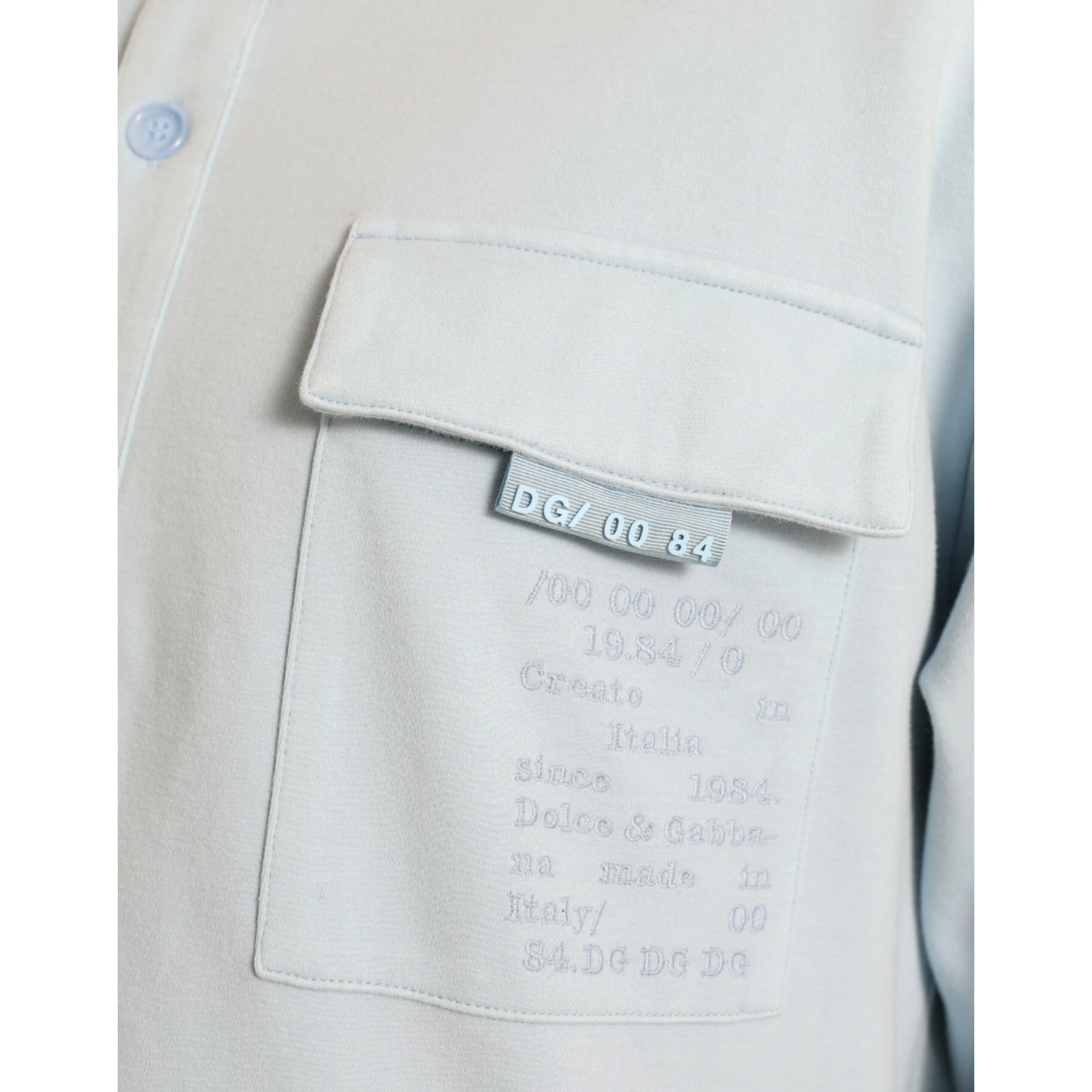 Light Blue Cotton Buttoned Pullover Sweater
