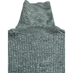 Green Polyester Turtleneck Pullover Sweater