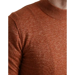 Orange Cashmere Crew Neck Pullover Sweater