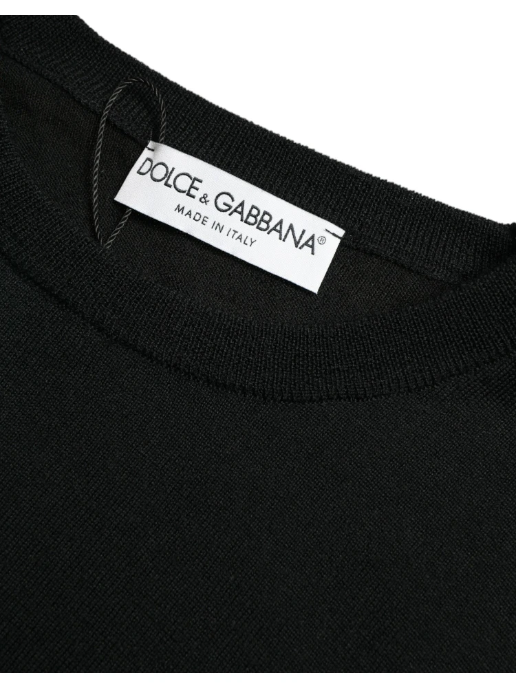 Black Wool Round Neck Pullover Sweater alternative