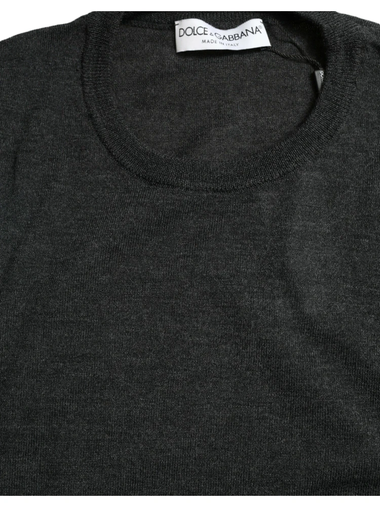 Gray Wool Round Neck Pullover Sweater alternative