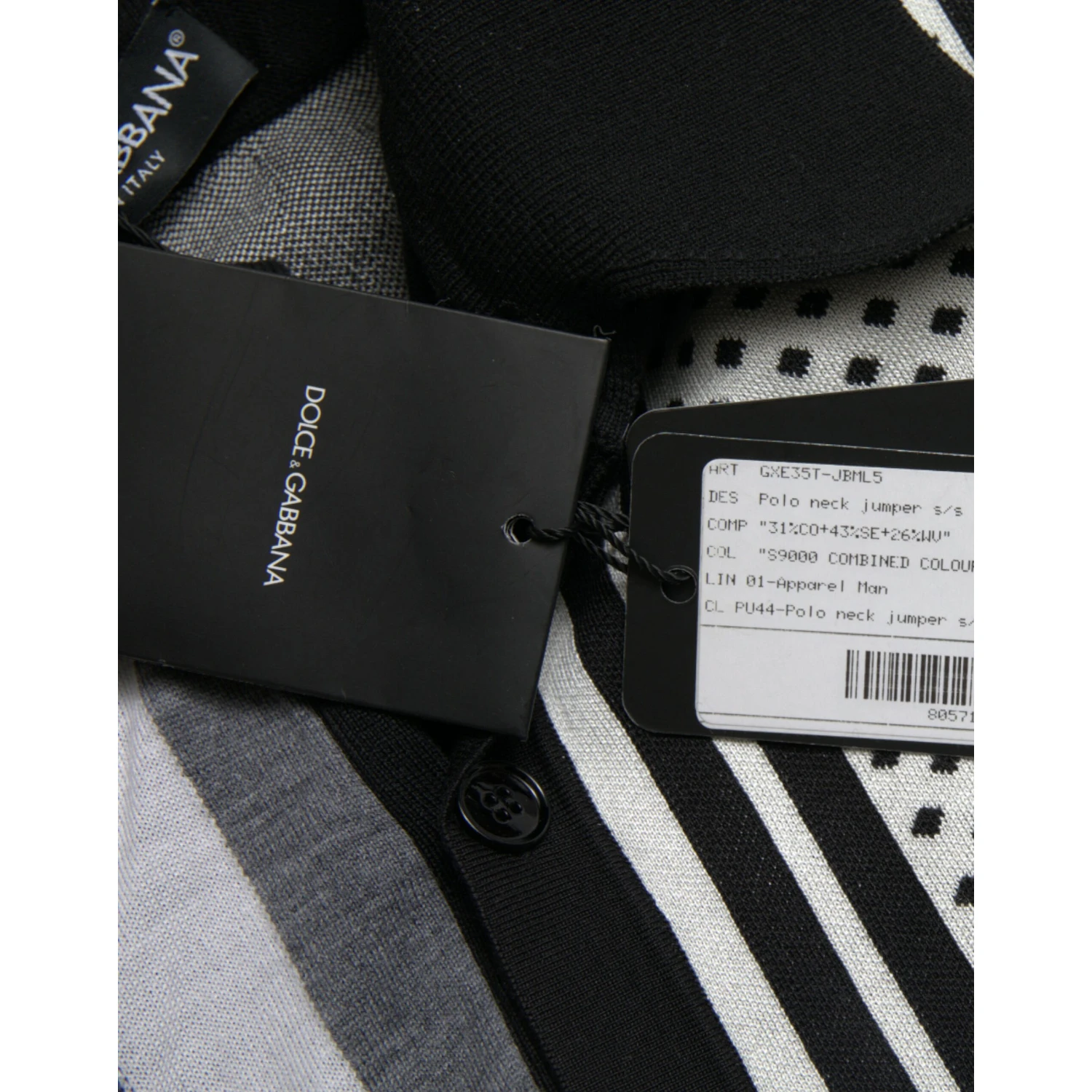 Black White Jumper Cardigan Polo Sweater
