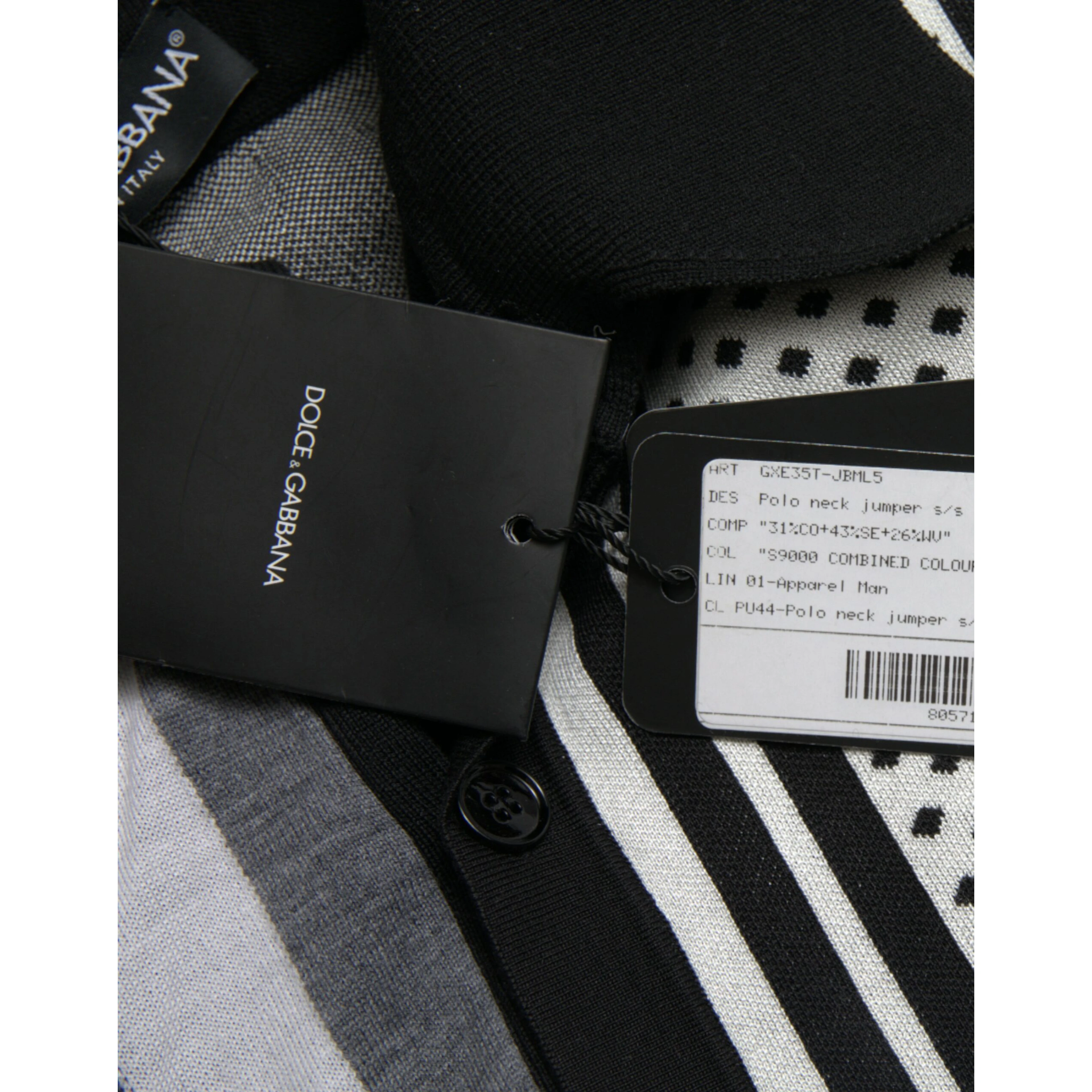 Black White Jumper Cardigan Polo Sweater