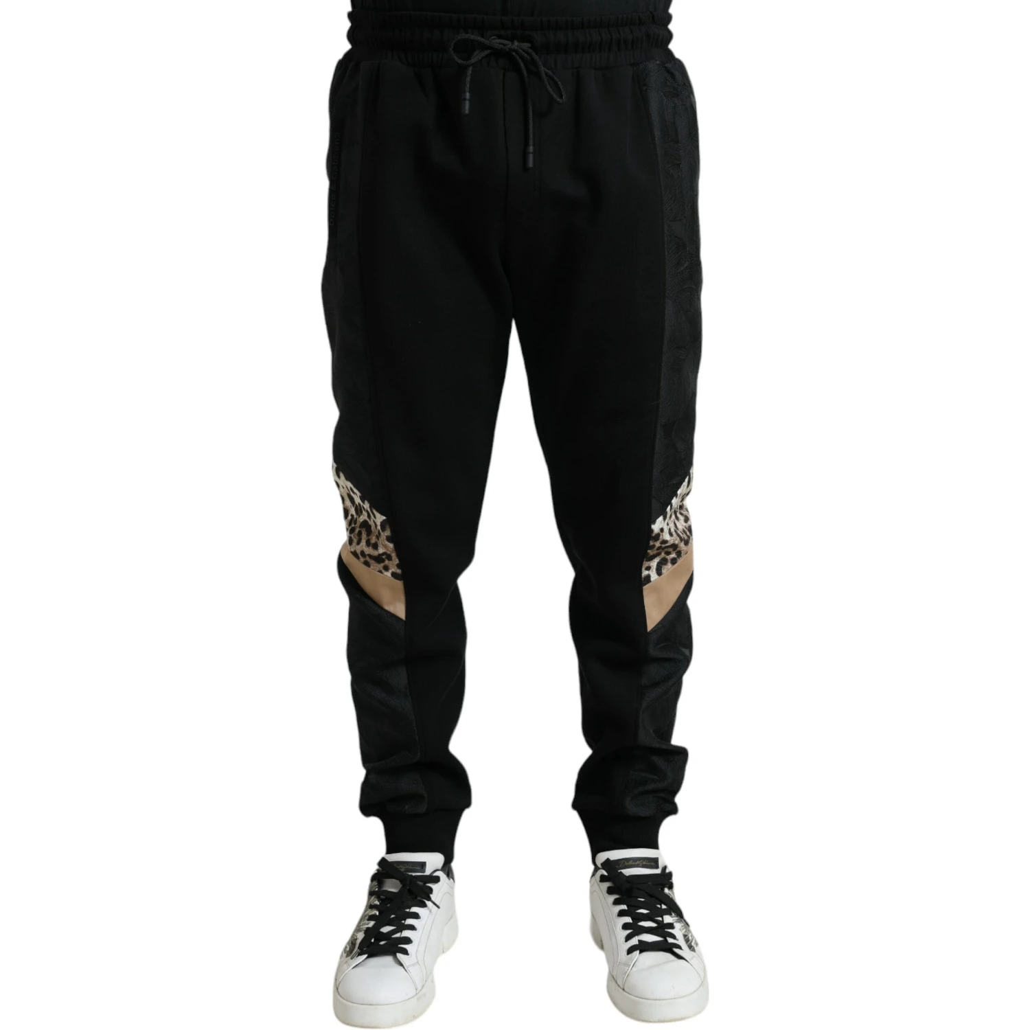 Black Cotton Slim Stretch Jogger Pants