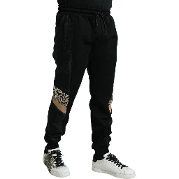 Black Cotton Slim Stretch Jogger Pants