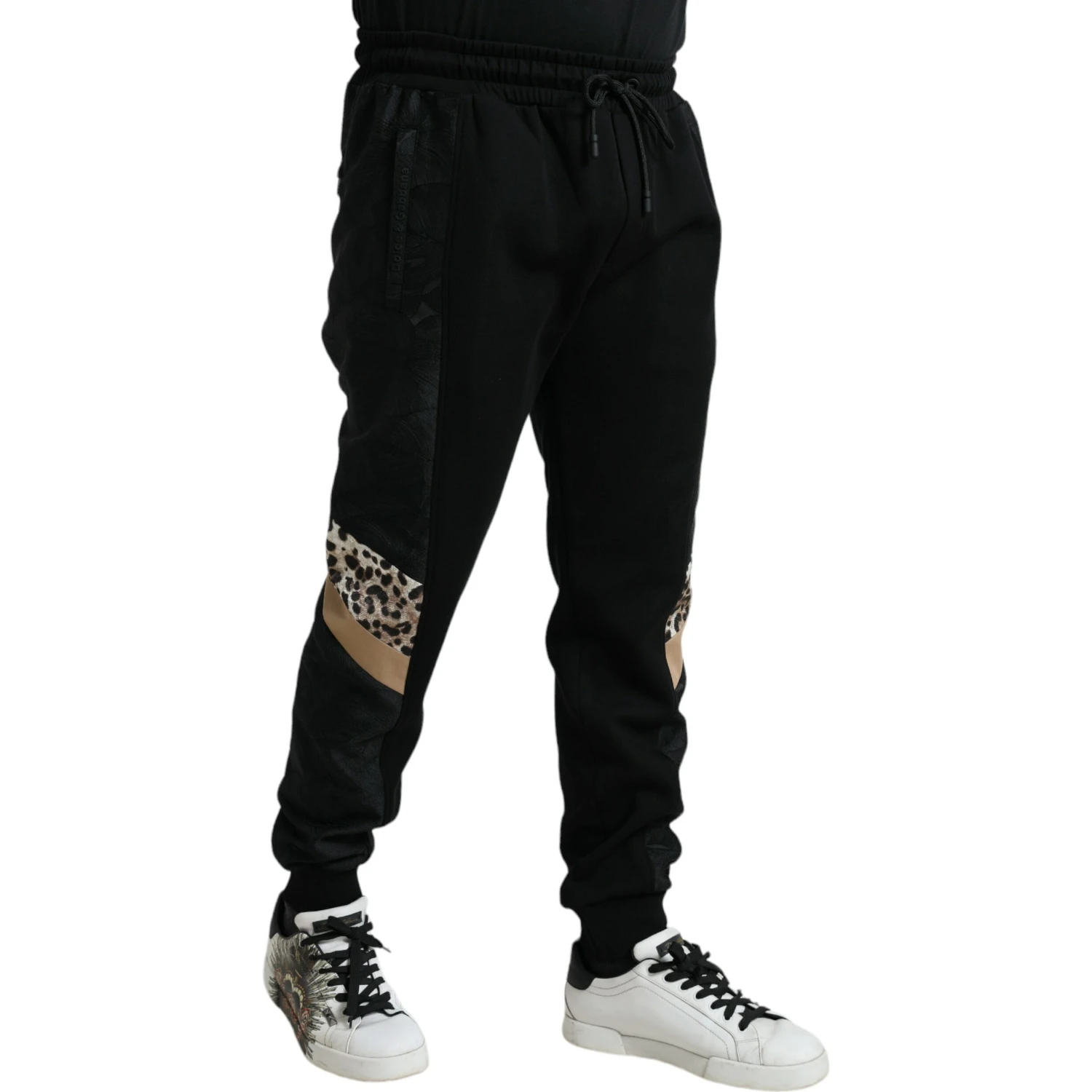 Black Cotton Slim Stretch Jogger Pants