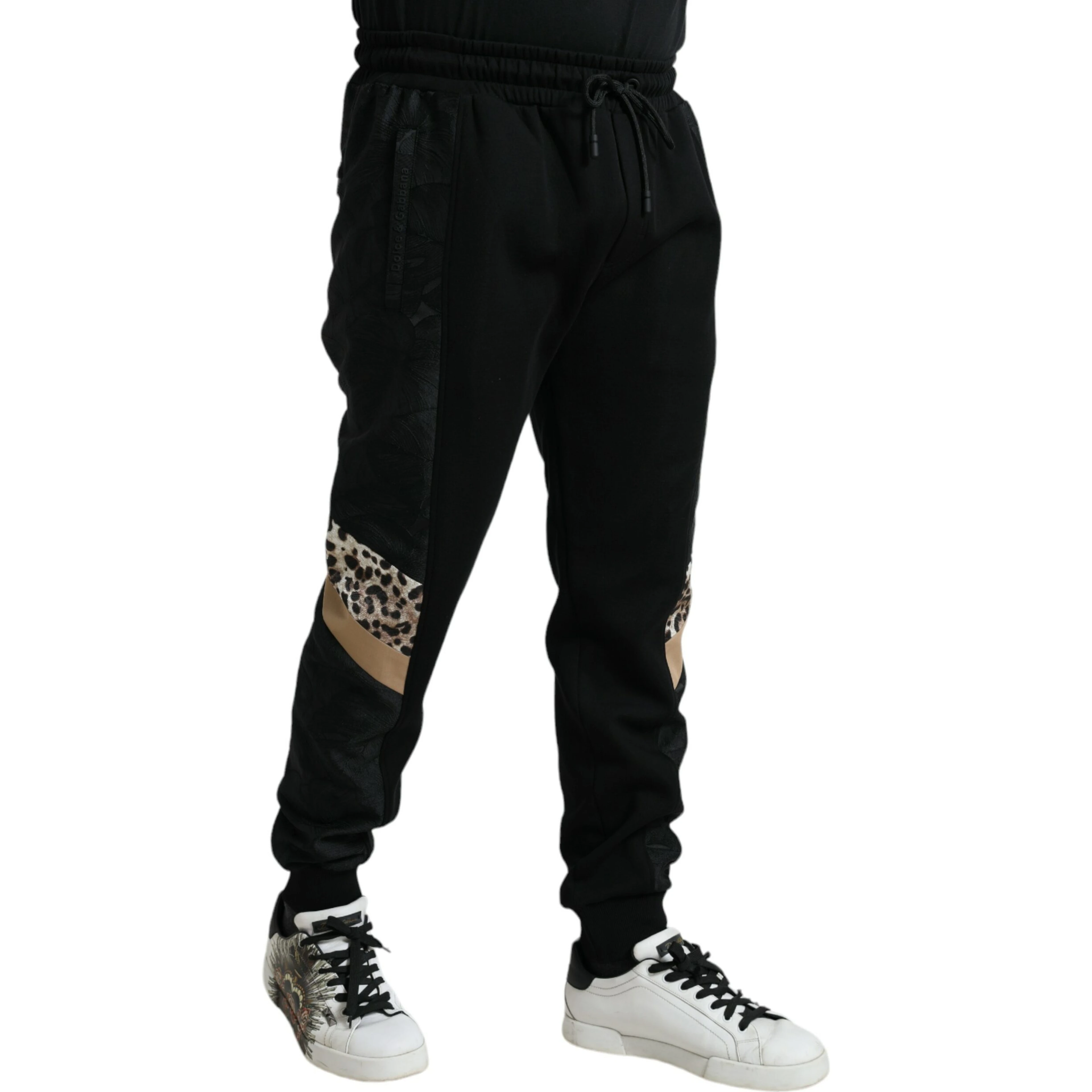 Black Cotton Slim Stretch Jogger Pants
