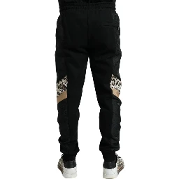 Black Cotton Slim Stretch Jogger Pants