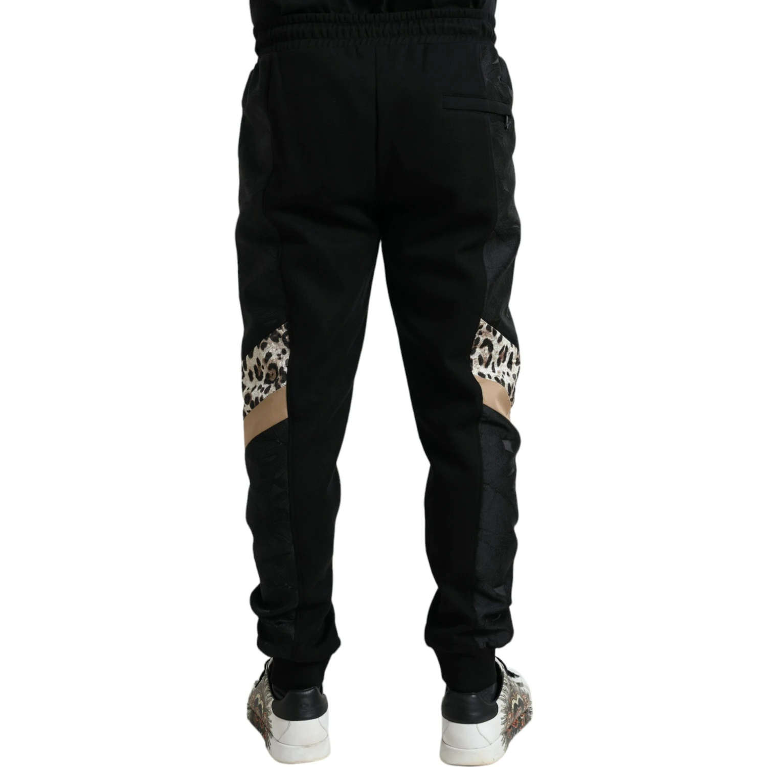 Black Cotton Slim Stretch Jogger Pants