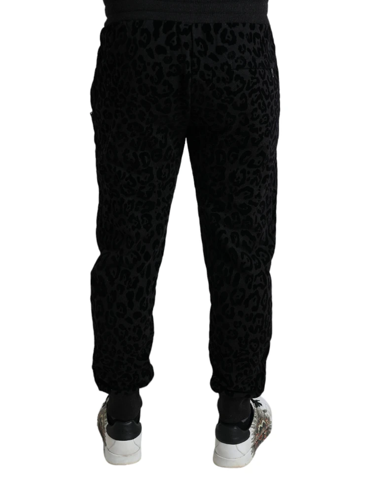 Black Leopard Cotton Slim Fit Jogger Pants alternative
