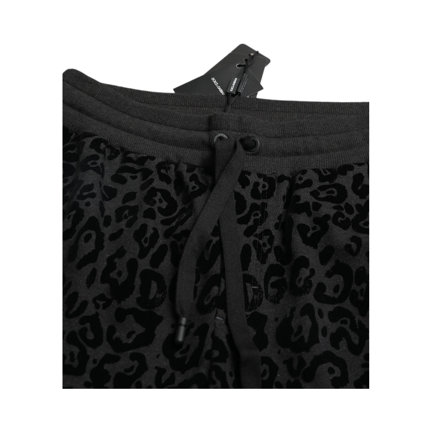 Black Leopard Cotton Slim Fit Jogger Pants