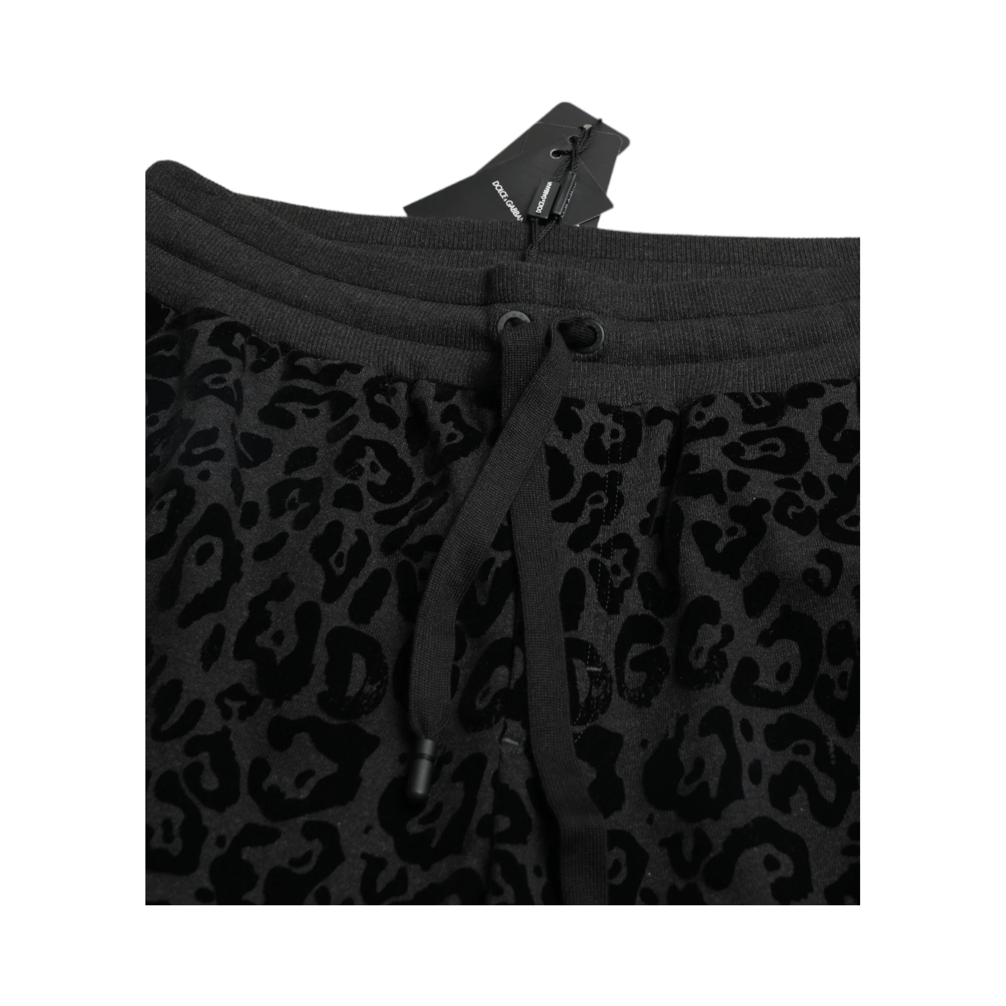 Black Leopard Cotton Slim Fit Jogger Pants