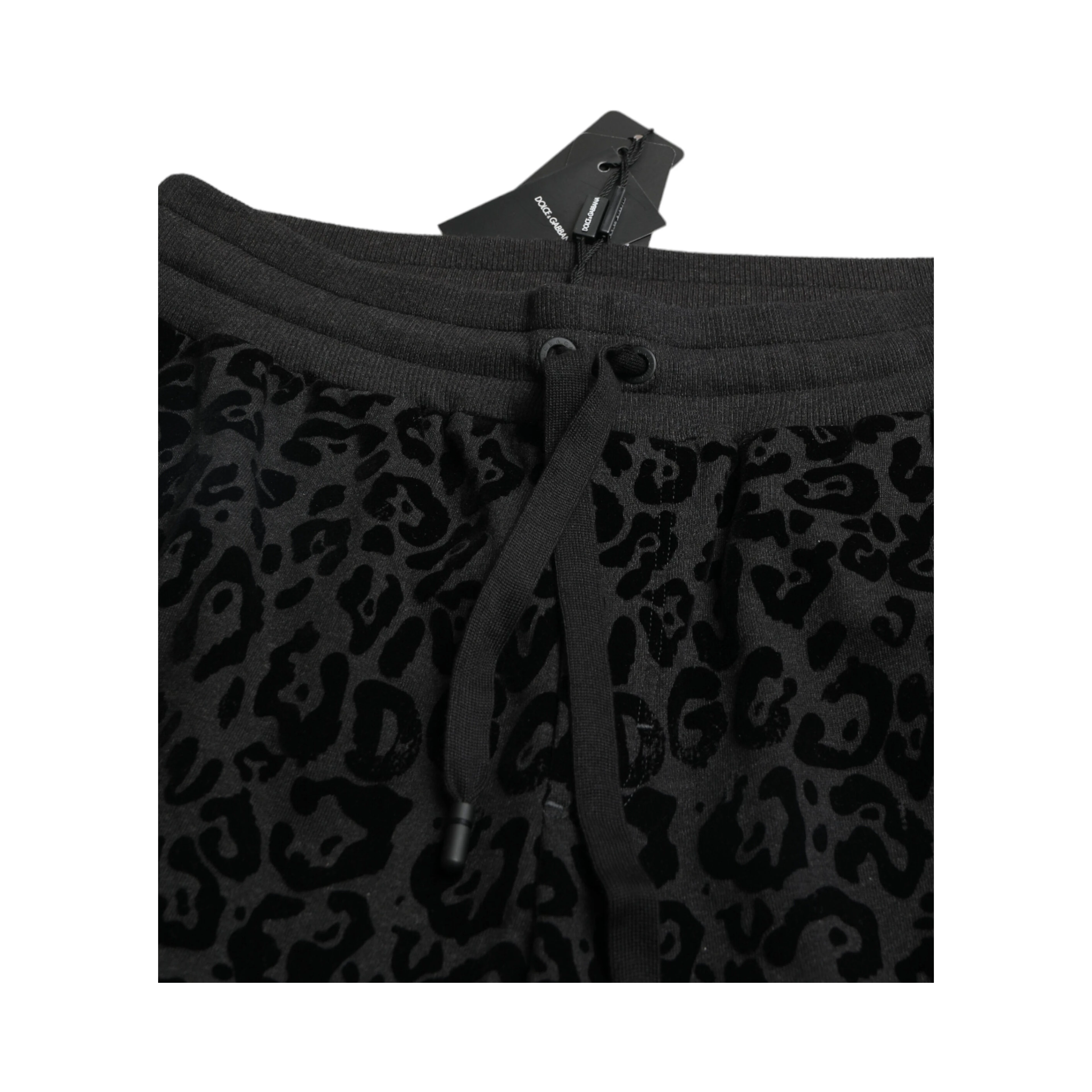 Black Leopard Cotton Slim Fit Jogger Pants