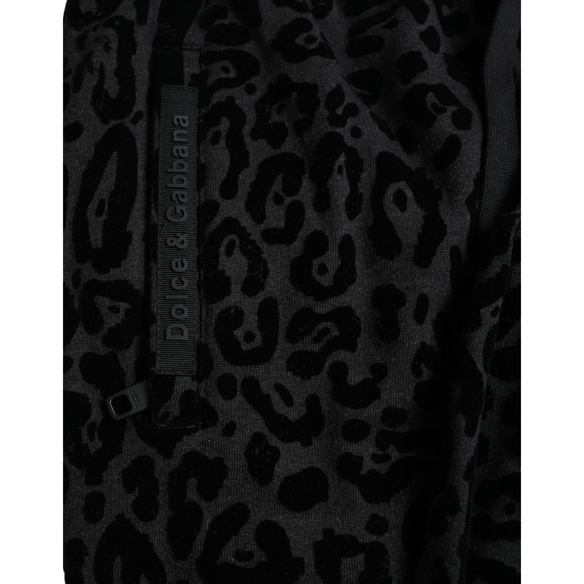 Black Leopard Cotton Slim Fit Jogger Pants