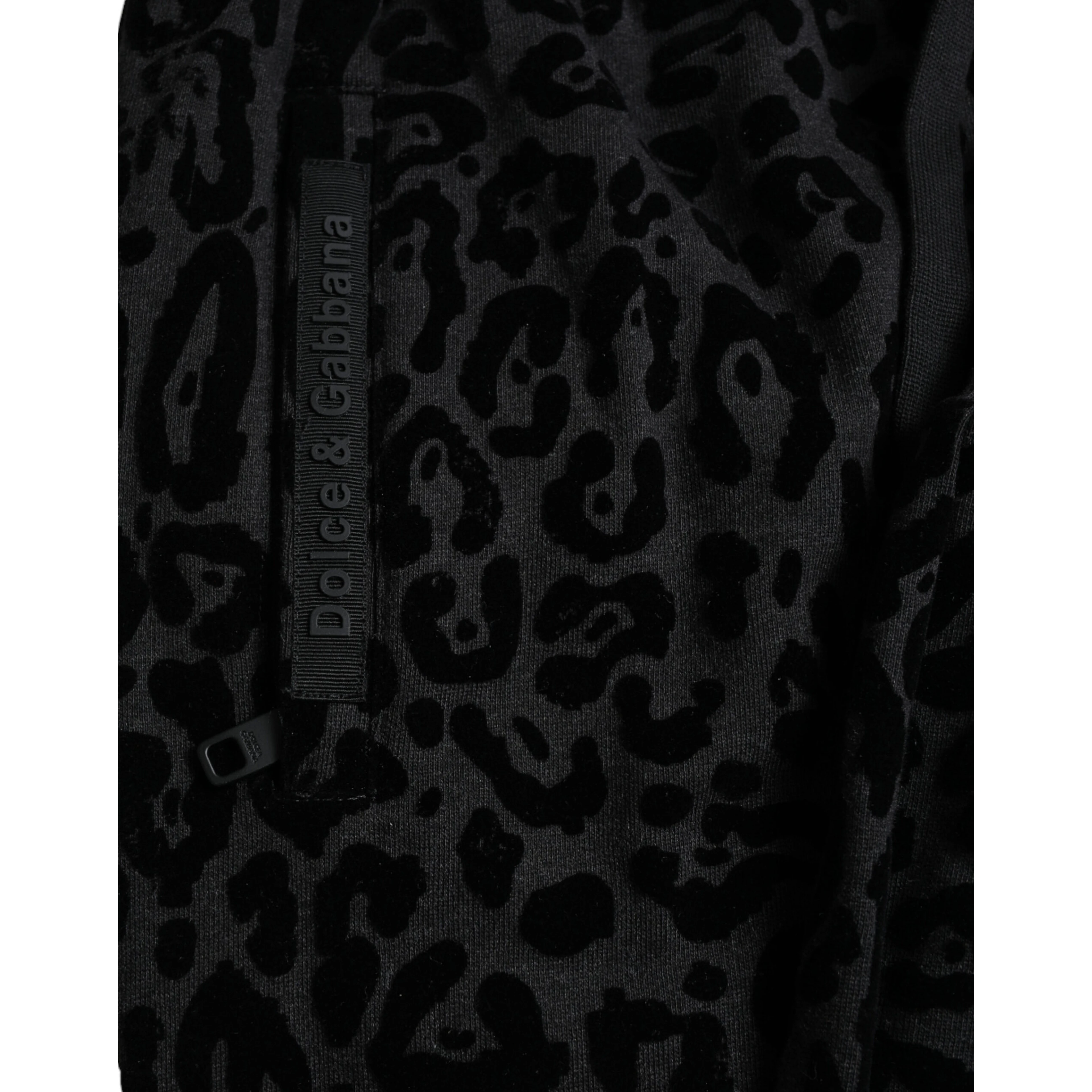 Black Leopard Cotton Slim Fit Jogger Pants