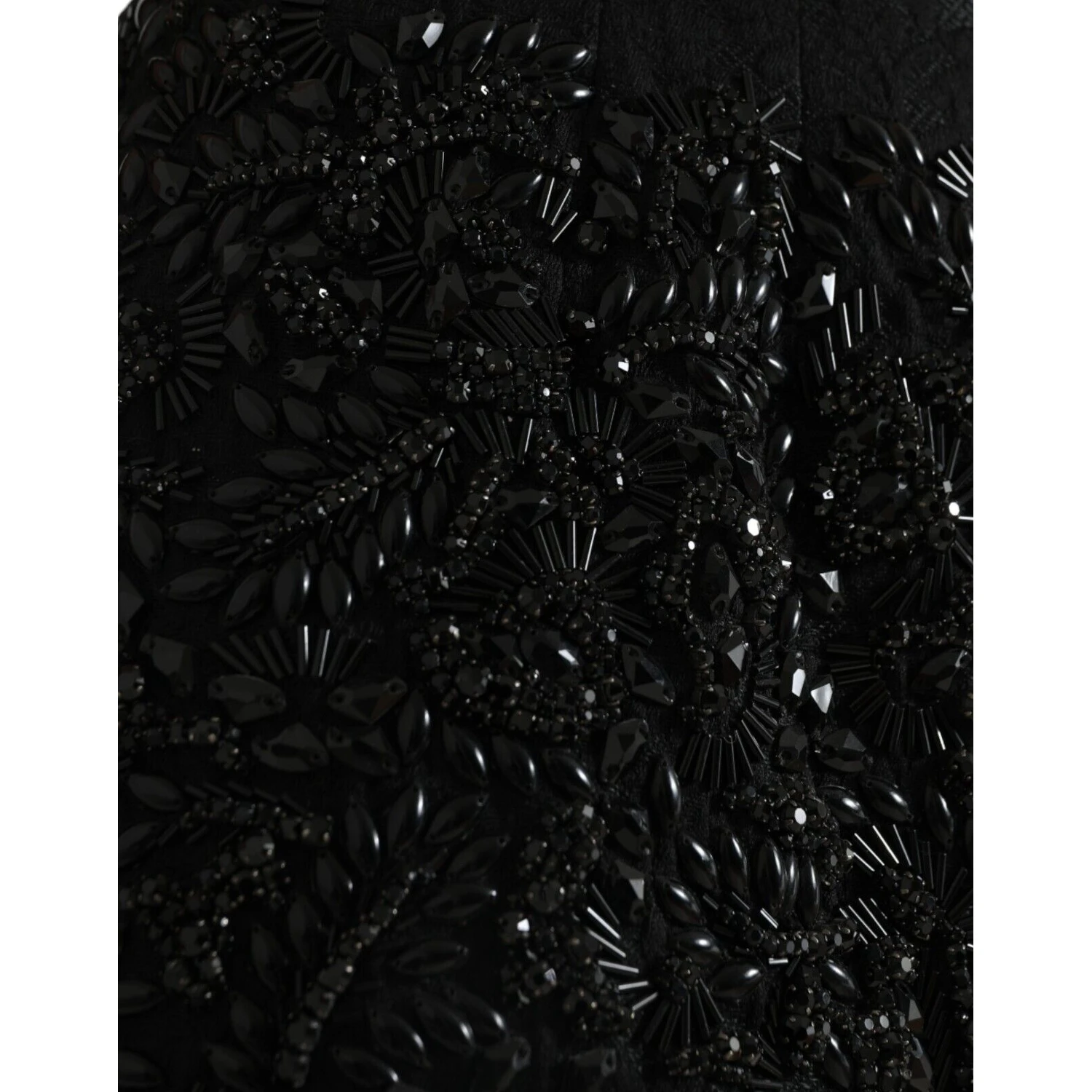 Black Crystal Handmade Knee Pencil Skirt