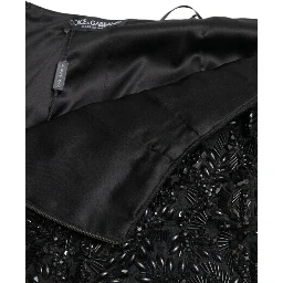 Black Crystal Handmade Knee Pencil Skirt