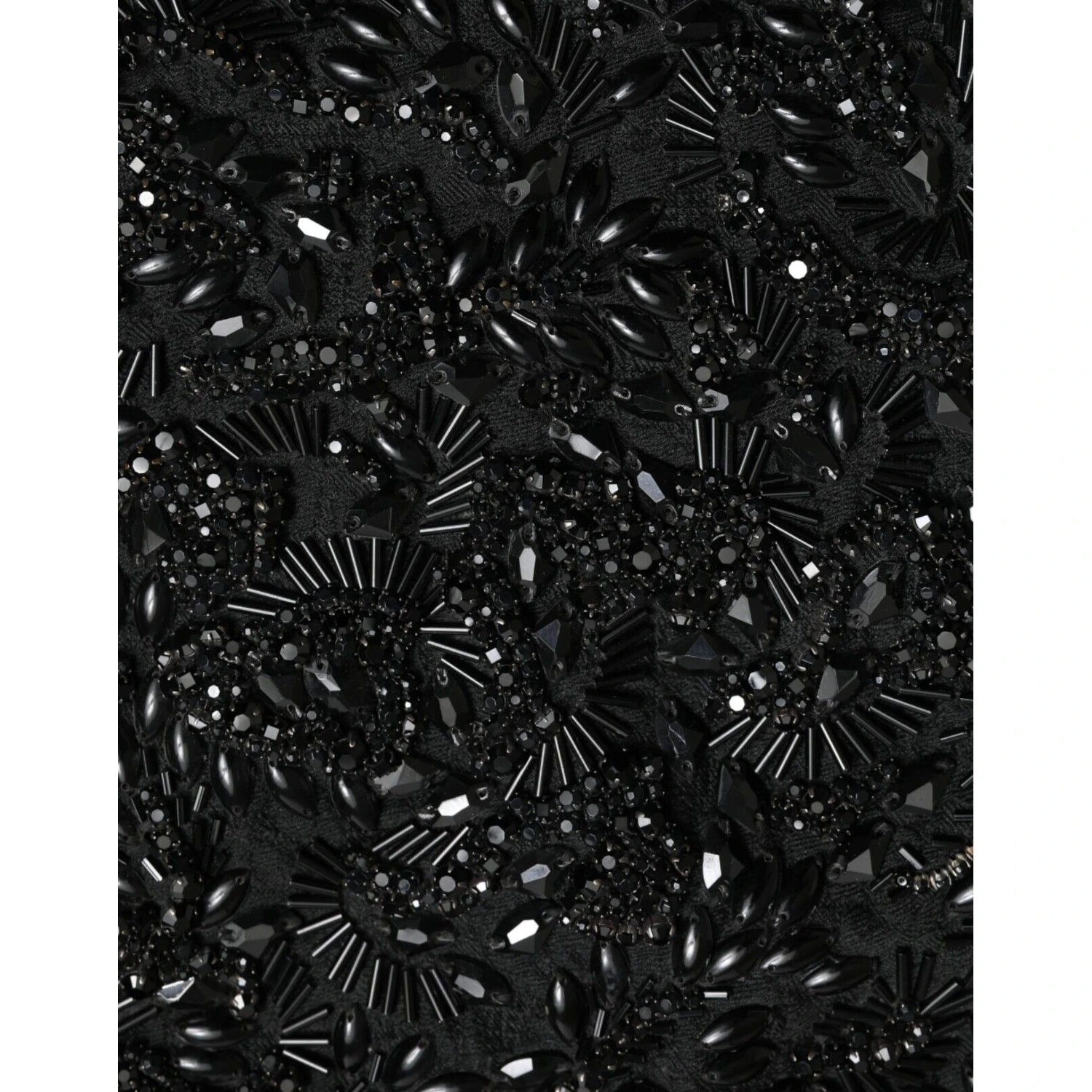 Black Crystal Handmade Knee Pencil Skirt