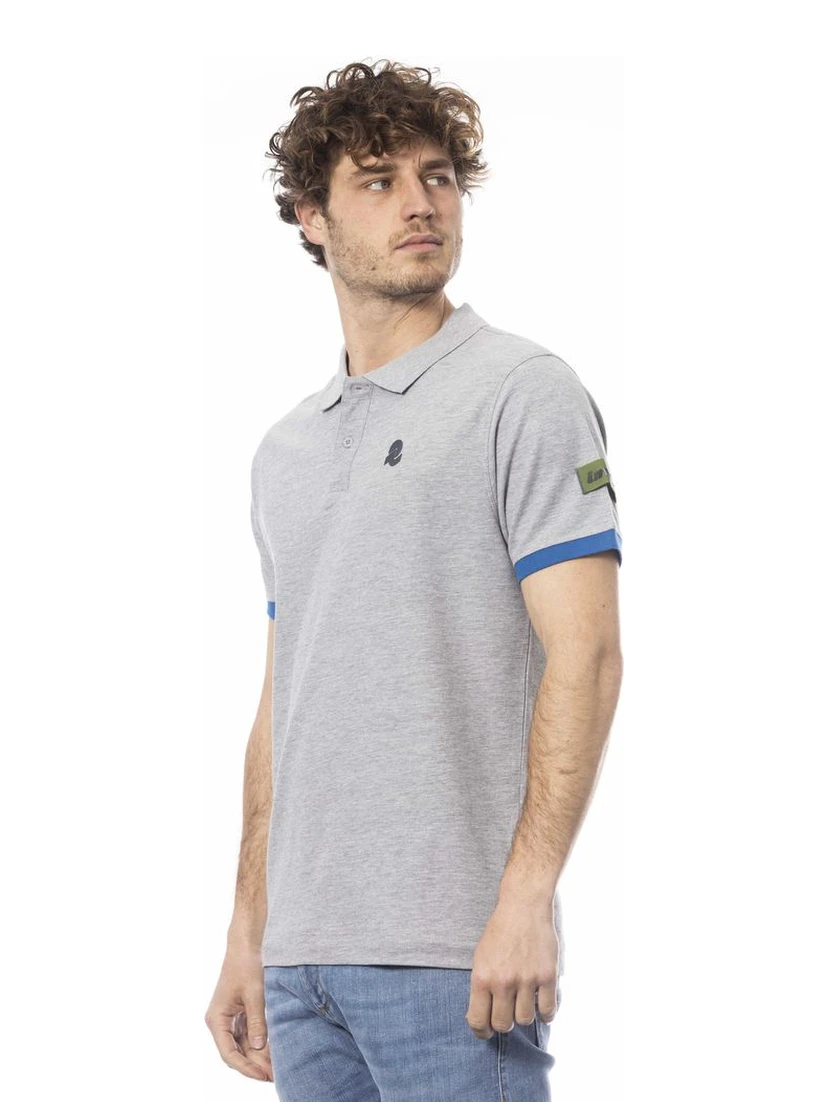Gray Cotton Polo Shirt