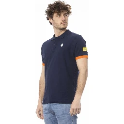 Blue Cotton Polo Shirt