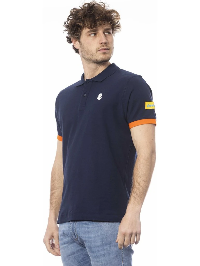 Blue Cotton Polo Shirt