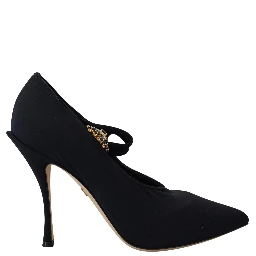 Black Socks Stretch Crystal Pumps Shoes