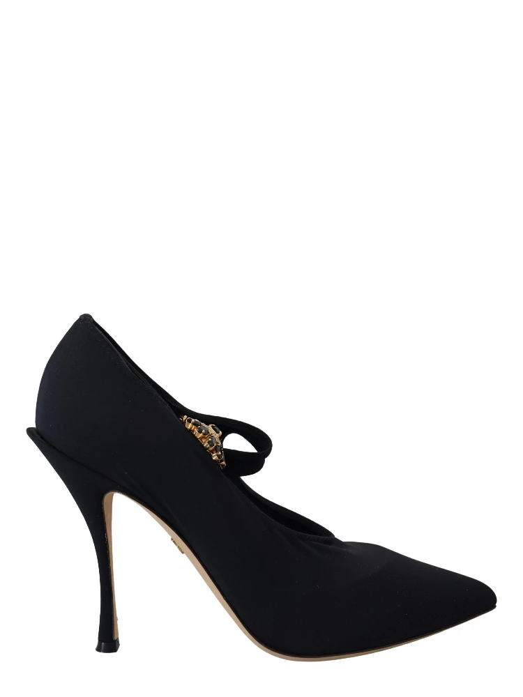 Black Socks Stretch Crystal Pumps Shoes