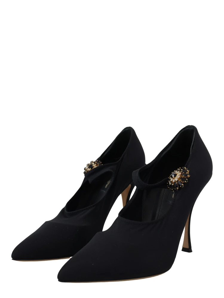 Black Socks Stretch Crystal Pumps Shoes alternative