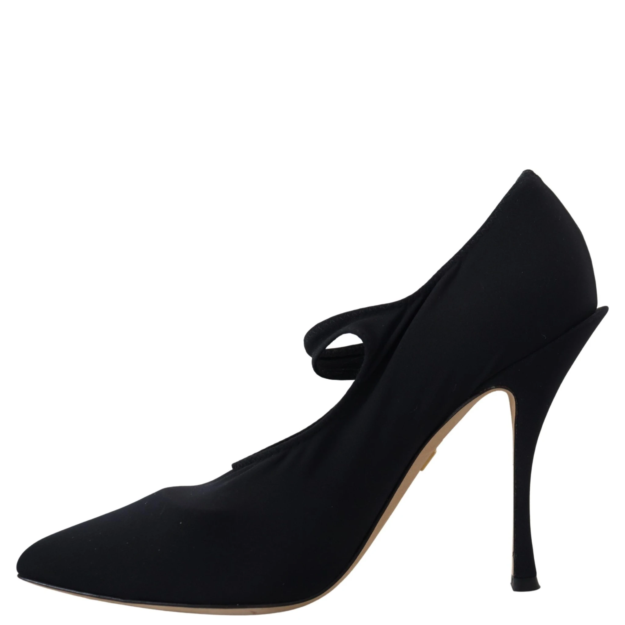 Black Socks Stretch Crystal Pumps Shoes