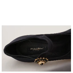 Black Socks Stretch Crystal Pumps Shoes