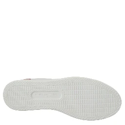 White Pink Leather Low Top Sneakers Shoes