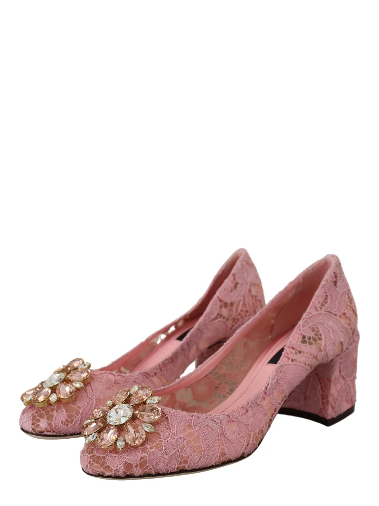 Pink Taormina Lace Crystal Pumps Pastel Shoes alternative
