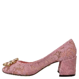 Pink Taormina Lace Crystal Pumps Pastel Shoes