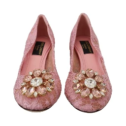 Pink Taormina Lace Crystal Pumps Pastel Shoes