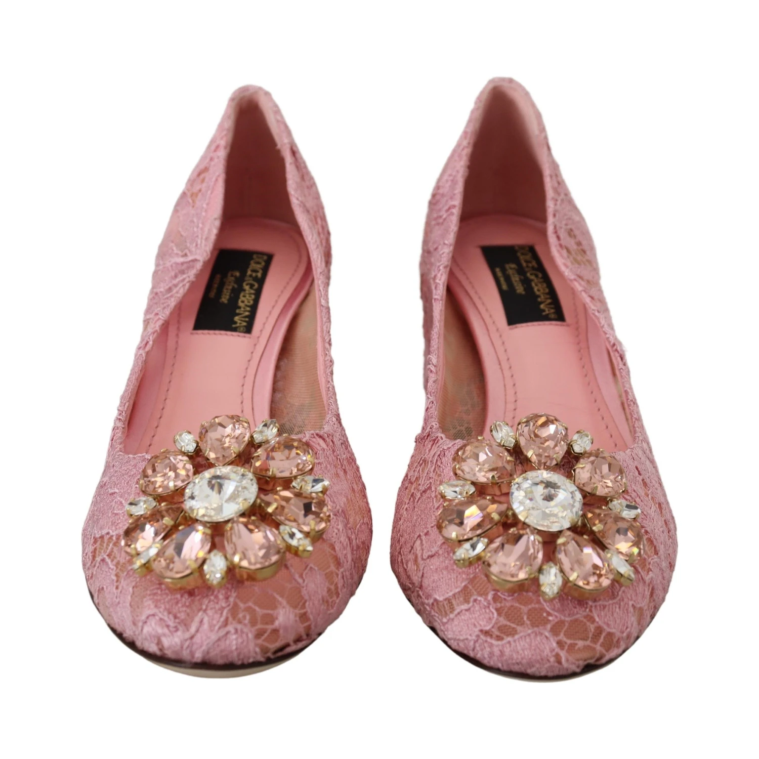 Pink Taormina Lace Crystal Pumps Pastel Shoes