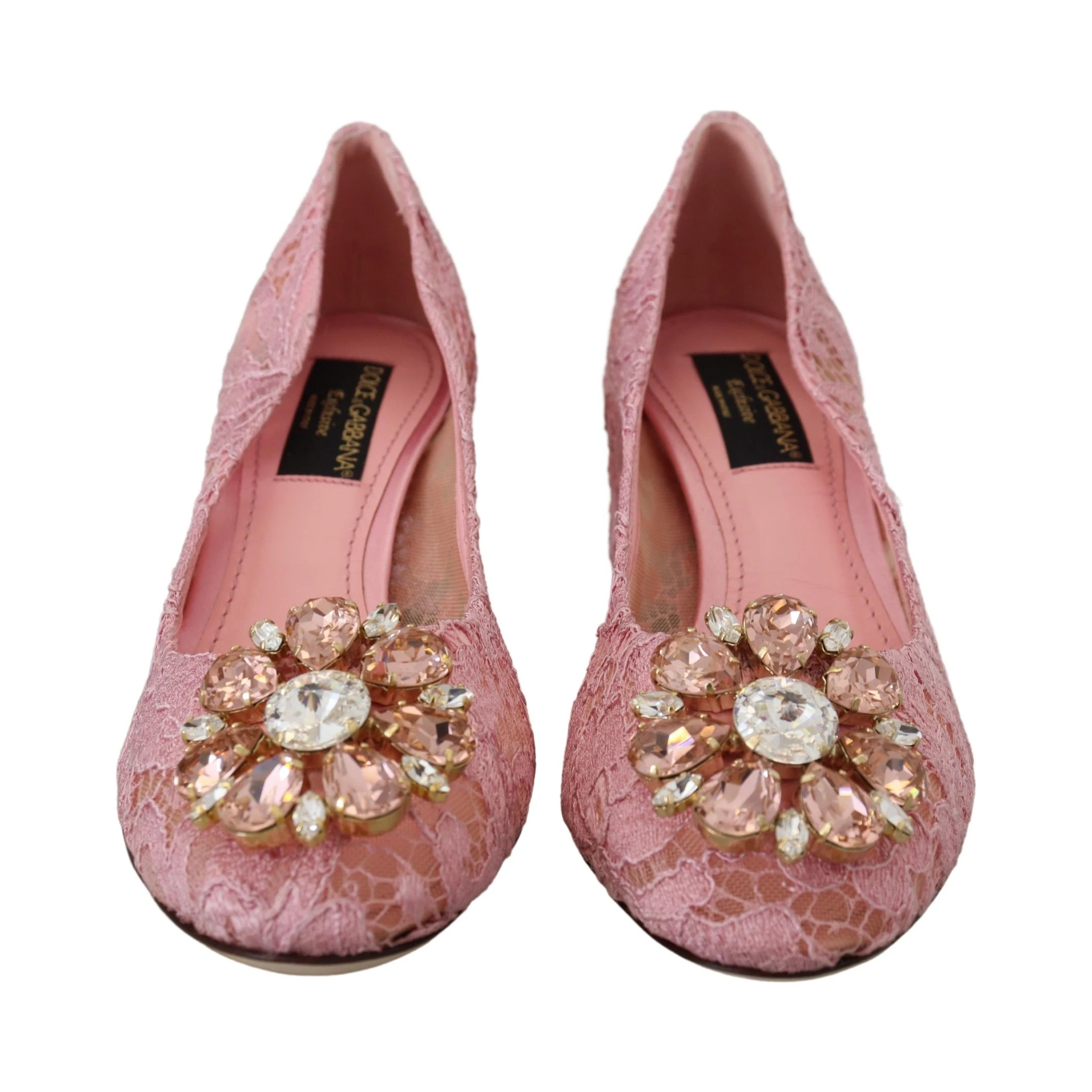 Pink Taormina Lace Crystal Pumps Pastel Shoes