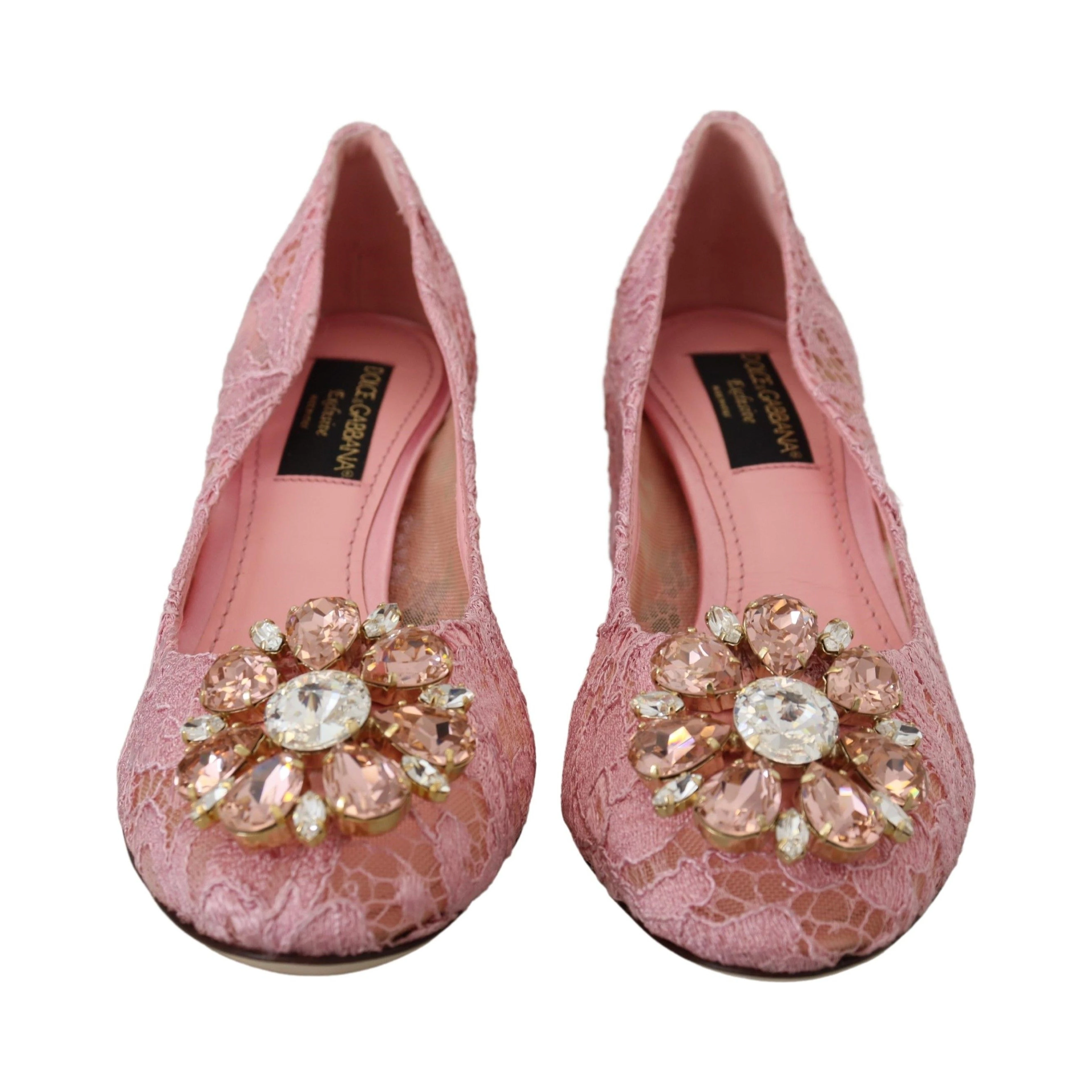 Pink Taormina Lace Crystal Pumps Pastel Shoes