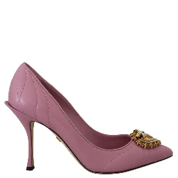 Pink Leather Heart DEVOTION Heels Pumps Shoes